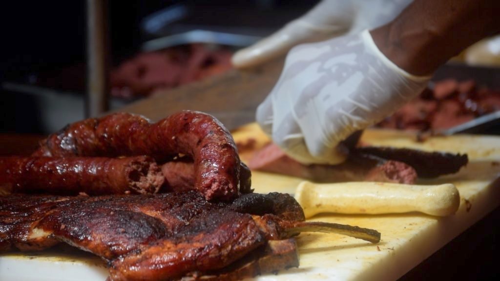 Beef links, mashed potatoes, brisket, corn bread, and all the sides you could ever want!