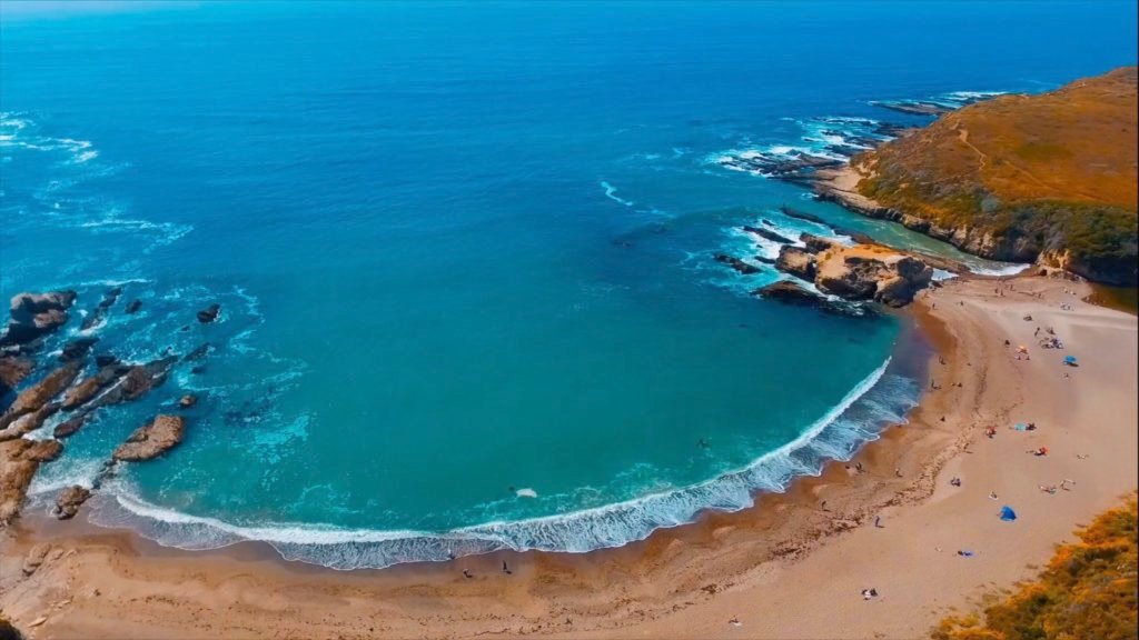A beautiful beach cove in San Luis Obispo county
