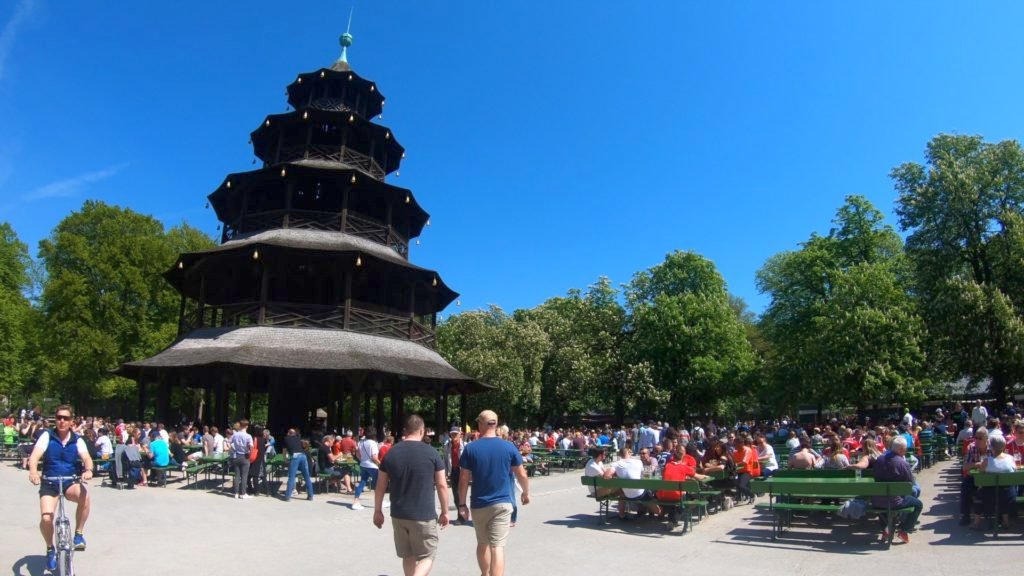 Chinese tower beer garten in Munich