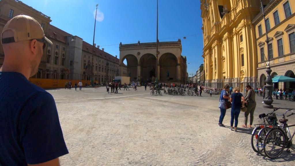 Stefan takes me to Odenplatz, where Hitler faced off with the Bavarian police