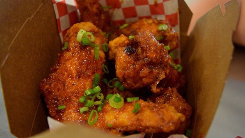 Korean BBQ fried chicken at the pop-up restaurant inside Boba Guys