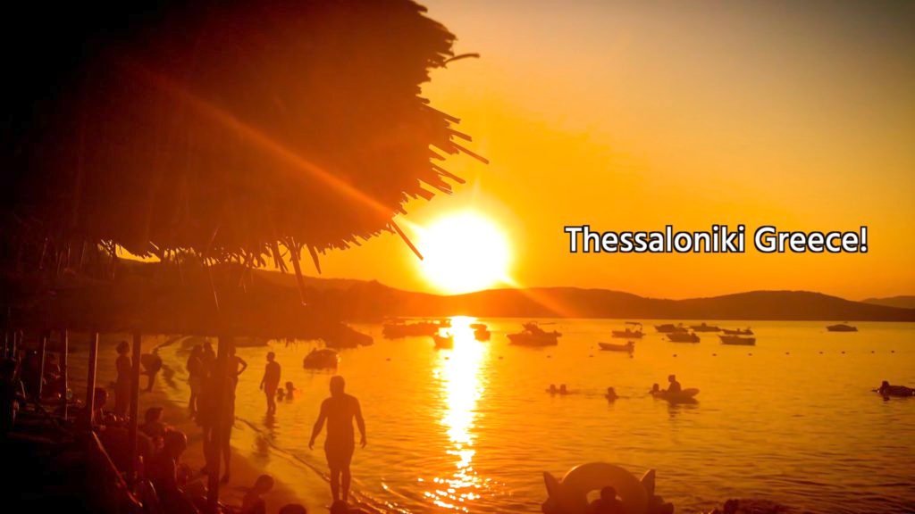 Sunset on the beach in Vourvourou, a 2-hour drive from Thessaloniki