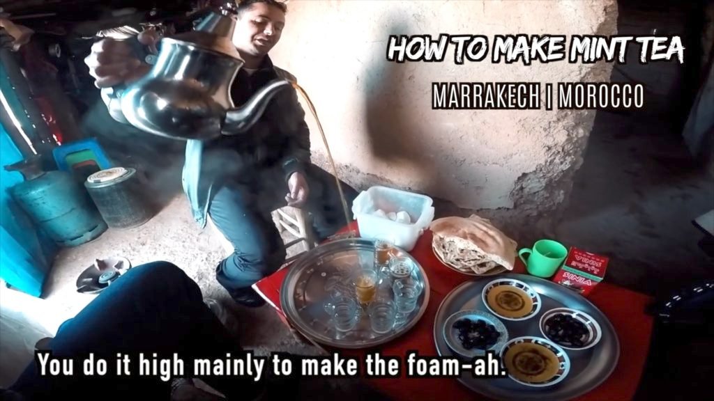Is pouring from up high essential to making Moroccan mint tea?