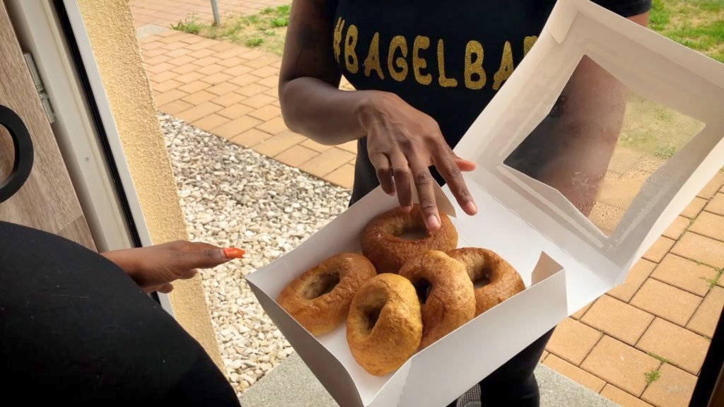 Justina of JUrban Bagels cooks and delivers freshly made bagels to customers in the USAG Bavaria Grafenwoehr footprint