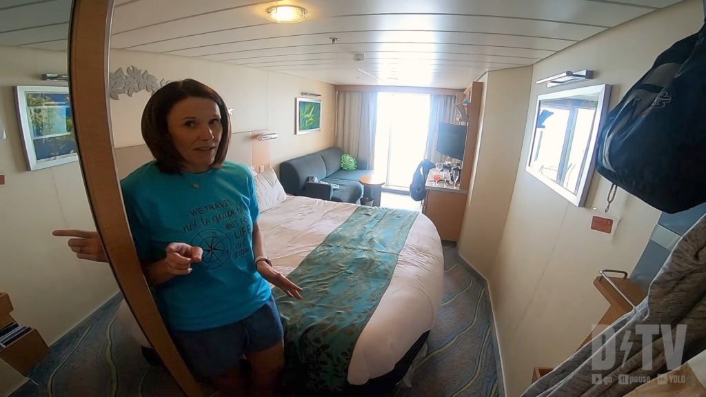 Your state room on a cruise ship is small. We have some first time cruise tips on how to maximize the space!