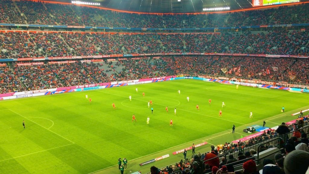 While the Allianz Arena can seat 75,000 people, nearly every seat has a great view of the FC Bayern Munich football field