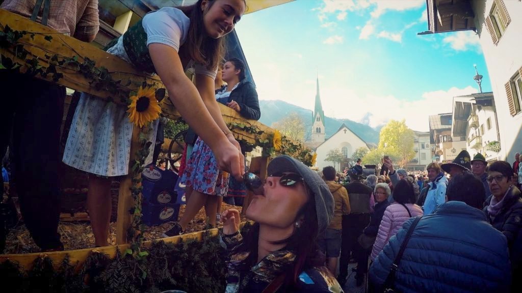 When you attend the Almabtrieb Mayrhofen, be sure to try the cider from the farmers in the parade!