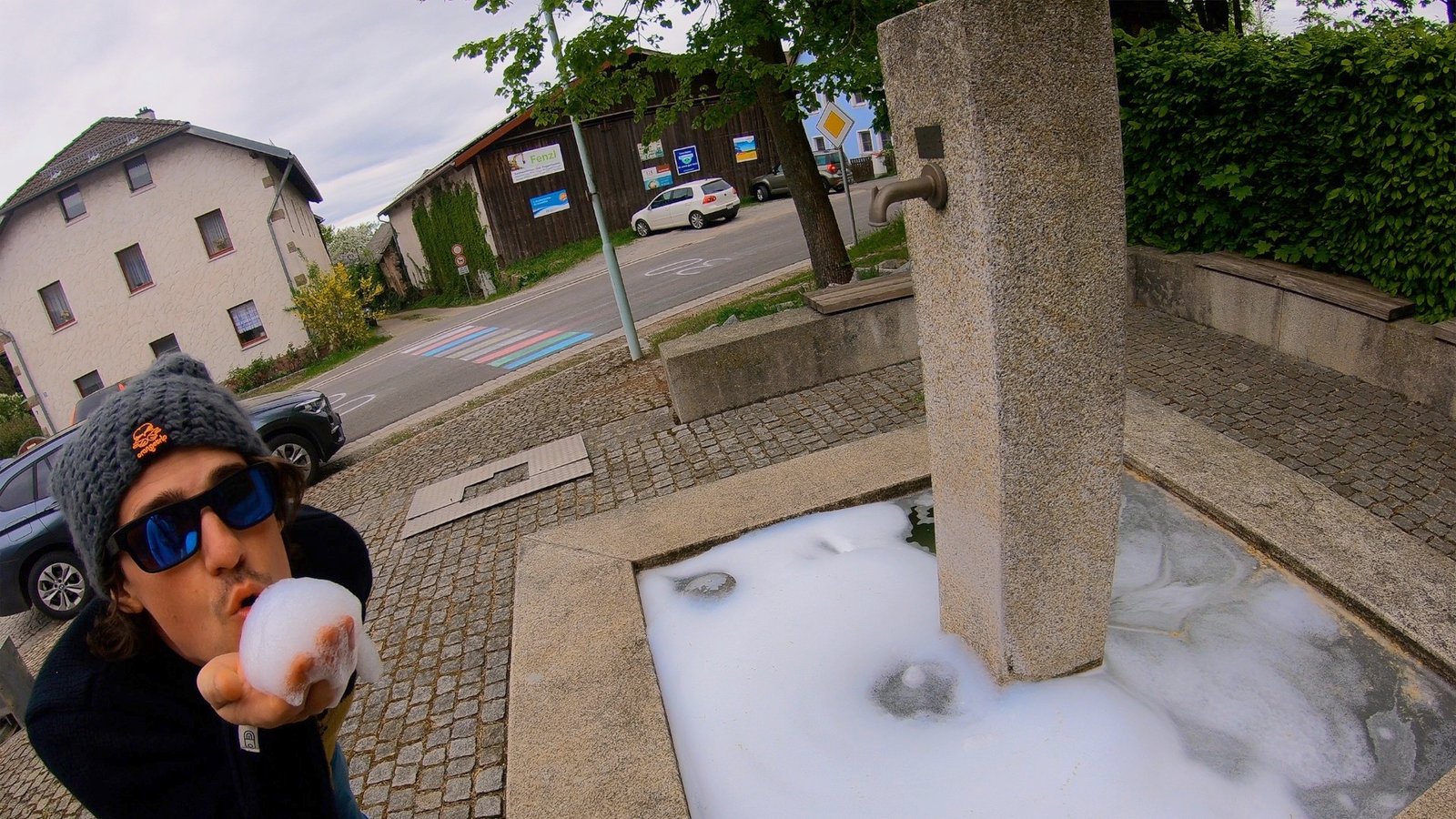 On April 30 (also known as Hexennacht), cities will try to steal each other's Maibaums, and children will play pranks on neighbors and friends. In Altendorf, they filled the fountain with bubbles!