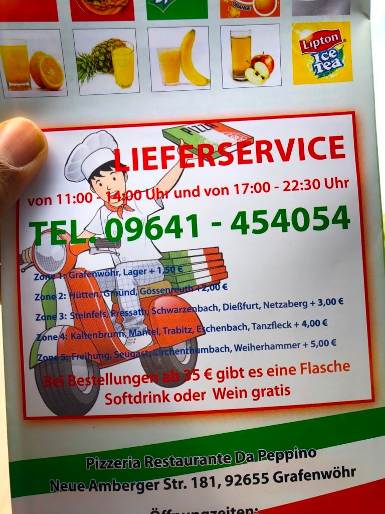 Da Peppino Italian Grafenwohr restaurant zones and contact information