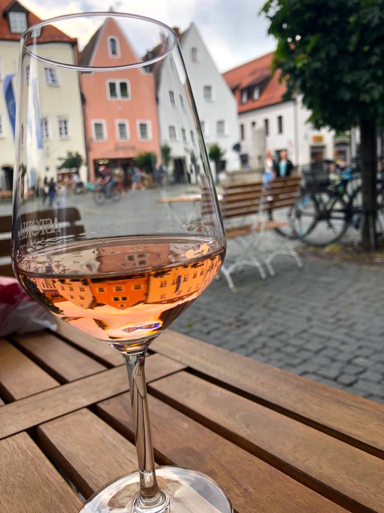 Rose wine at Hansel & Gretel restaurant downtown Weiden