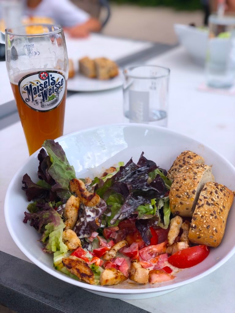 Chicken sald at Piazza del Monte in Monte Kaolino Hirschau Germany