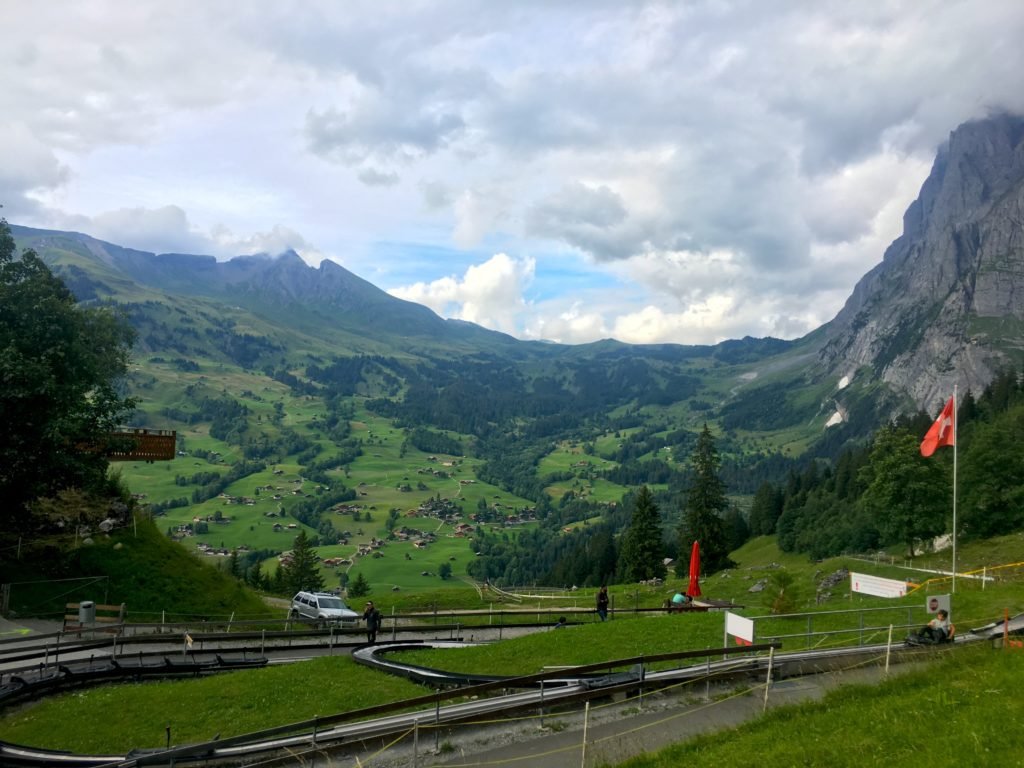 Pfingstegg Toboggan Run track located on the Pfingstegg mountain in Grindelwald