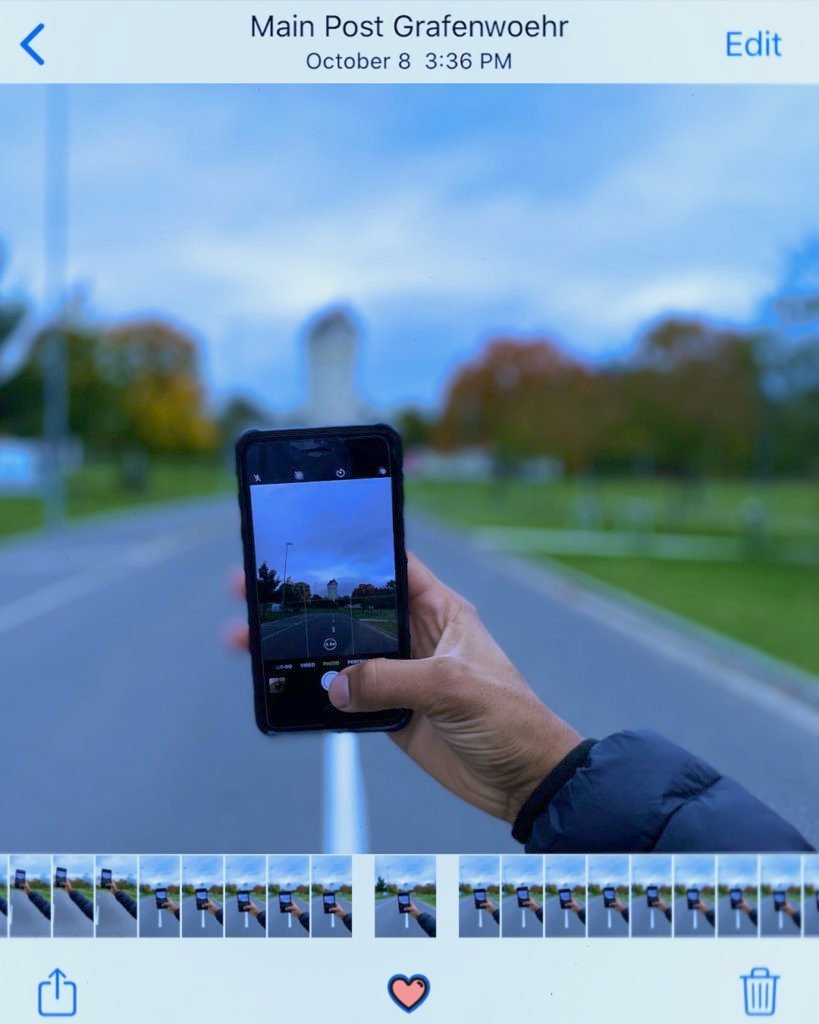 Taking a photo of Grafenwoehr water tower