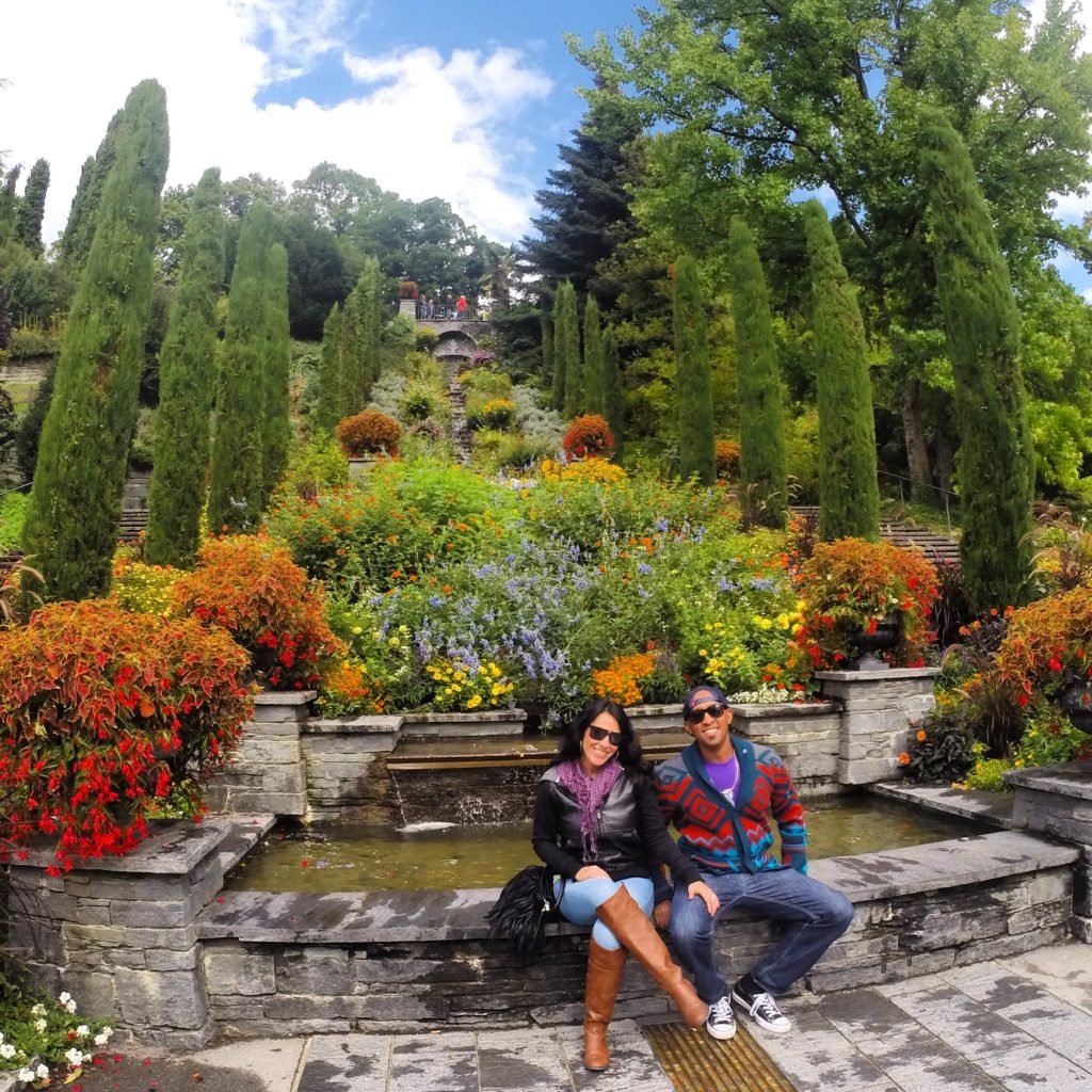 sitting down in front of flowers on Mainau island