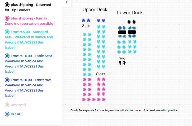 EuroTrip Adventures seating chart